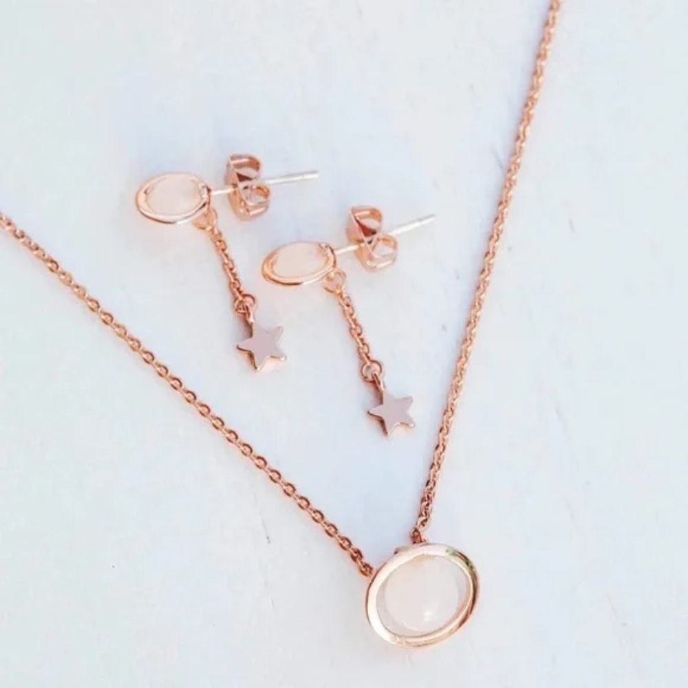 ❄️ Pura Vida | SATURN NECKLACE & EARRING SET